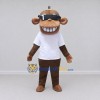 Custom Brown and White Monkey in Sunglasses and T Shirt Mascot Costume Adult Full Body Suit for School Events Custom Brown and White Monkey in Sunglasses and T Shirt Mascot Costume Adult Full Body Suit for School Events