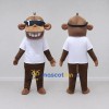 Custom Brown and White Monkey in Sunglasses and T Shirt Mascot Costume Adult Full Body Suit for School Events Custom Brown and White Monkey in Sunglasses and T Shirt Mascot Costume Adult Full Body Suit for School Events