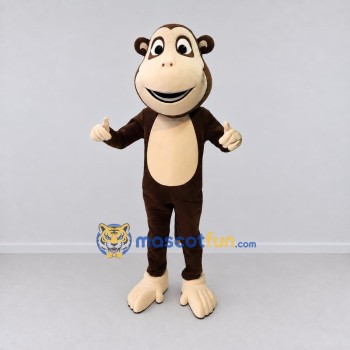 Custom Brown and Tan Monkey Mascot Costume Adult Full Body Suit for School Events Custom Brown and Tan Monkey Mascot Costume Adult Full Body Suit for School Events