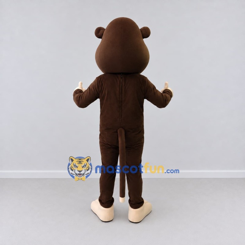 Custom Brown and Tan Monkey Mascot Costume Adult Full Body Suit for School Events Custom Brown and Tan Monkey Mascot Costume Adult Full Body Suit for School Events