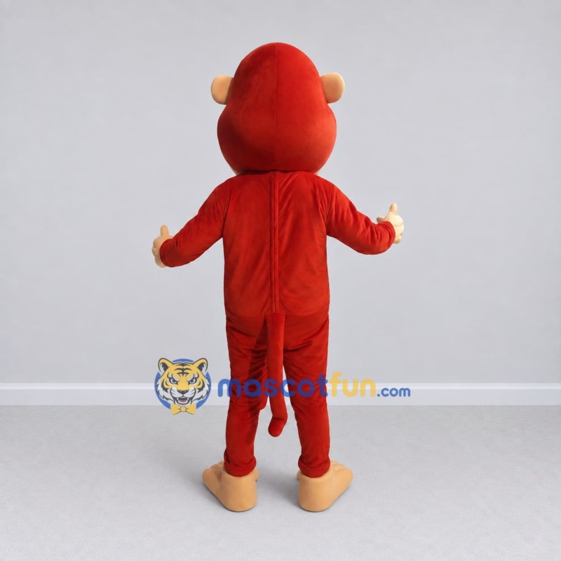Custom Red and Tan Monkey Mascot Costume Adult Full Body Suit for School Events Custom Red and Tan Monkey Mascot Costume Adult Full Body Suit for School Events