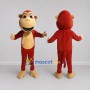 Custom Red and Tan Monkey Mascot Costume Adult Full Body Suit for School Events