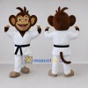Custom Brown White and Black Monkey Martial Artist Mascot Costume Adult Full Body Suit for Martial Arts Events