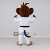 Custom Brown White and Black Monkey Martial Artist Mascot Costume Adult Full Body Suit for Martial Arts Events