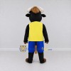 Custom Black Yellow and Blue Bull in Sportswear Mascot Costume Adult Full Body Suit for Sports Events Custom Black Yellow and Blue Bull in Sportswear Mascot Costume Adult Full Body Suit for Sports Events