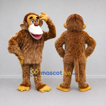 Custom Brown and Tan Monkey Mascot Costume Adult Full Body Suit for Wildlife Events