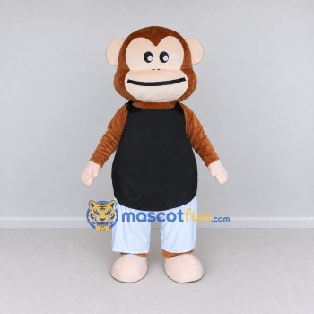 Custom Brown Black and White Monkey in Sportswear Mascot Costume Adult Full Body Suit for Sports Events