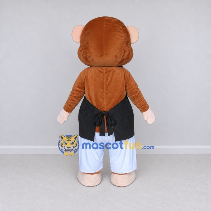 Custom Brown Black and White Monkey in Sportswear Mascot Costume Adult Full Body Suit for Sports Events