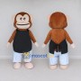 Custom Brown Black and White Monkey in Sportswear Mascot Costume Adult Full Body Suit for Sports Events