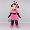 Custom Brown and Pink Monkey in Skirt Mascot Costume Adult Full Body Suit for School Events Custom Brown and Pink Monkey in Skirt Mascot Costume Adult Full Body Suit for School Events