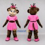 Custom Brown and Pink Monkey in Skirt Mascot Costume Adult Full Body Suit for School Events