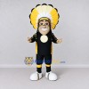 Custom Black Yellow and White Monkey with Feather Headdress Mascot Costume Adult Full Body Suit for Themed Parties