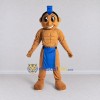 Custom Tan and Blue Warrior Character Mascot Costume Adult Full Body Suit for Themed Parties Custom Tan and Blue Warrior Character Mascot Costume Adult Full Body Suit for Themed Parties