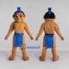 Custom Tan and Blue Warrior Character Mascot Costume Adult Full Body Suit for Themed Parties Custom Tan and Blue Warrior Character Mascot Costume Adult Full Body Suit for Themed Parties