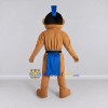 Custom Tan and Blue Warrior Character Mascot Costume Adult Full Body Suit for Themed Parties Custom Tan and Blue Warrior Character Mascot Costume Adult Full Body Suit for Themed Parties