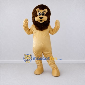 Custom Tan and Dark Brown Lion Mascot Costume Adult Full Body Suit for Wildlife Events Custom Tan and Dark Brown Lion Mascot Costume Adult Full Body Suit for Wildlife Events