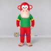 Custom Red and Green Monkey in T Shirt Mascot Costume Adult Full Body Suit for School Events