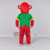 Custom Red and Green Monkey in T Shirt Mascot Costume Adult Full Body Suit for School Events