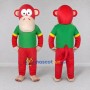 Custom Red and Green Monkey in T Shirt Mascot Costume Adult Full Body Suit for School Events