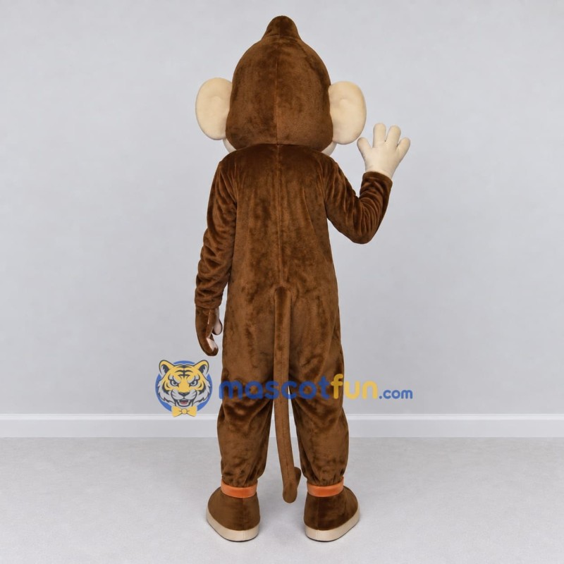 Custom Brown and Cream Monkey Mascot Costume Adult Full Body Suit for School Events Custom Brown and Cream Monkey Mascot Costume Adult Full Body Suit for School Events