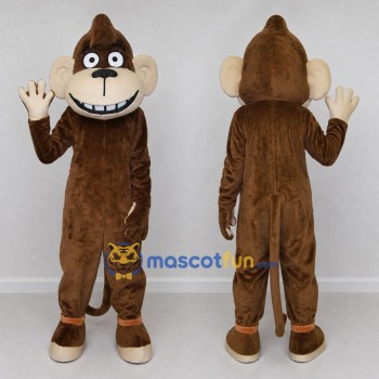 Custom Brown and Cream Monkey Mascot Costume Adult Full Body Suit for School Events