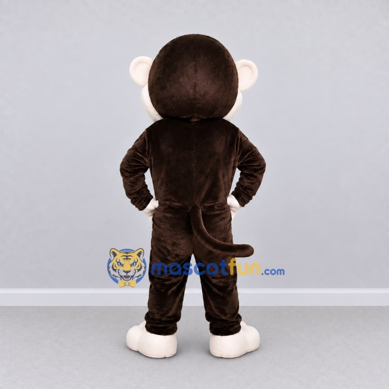 Custom Brown and White Monkey Mascot Costume Adult Full Body Suit for School Events Custom Brown and White Monkey Mascot Costume Adult Full Body Suit for School Events