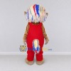 Custom Tan Red and Multicolor Lion in Overalls Mascot Costume Adult Full Body Suit for Themed Parties Custom Tan Red and Multicolor Lion in Overalls Mascot Costume Adult Full Body Suit for Themed Parties