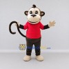 Custom Brown and Red Monkey in T Shirt Mascot Costume Adult Full Body Suit for School Events Custom Brown and Red Monkey in T Shirt Mascot Costume Adult Full Body Suit for School Events