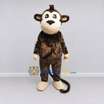 Custom Brown and Tan Monkey Mascot Costume Adult Full Body Suit for School Events Custom Brown and Tan Monkey Mascot Costume Adult Full Body Suit for School Events