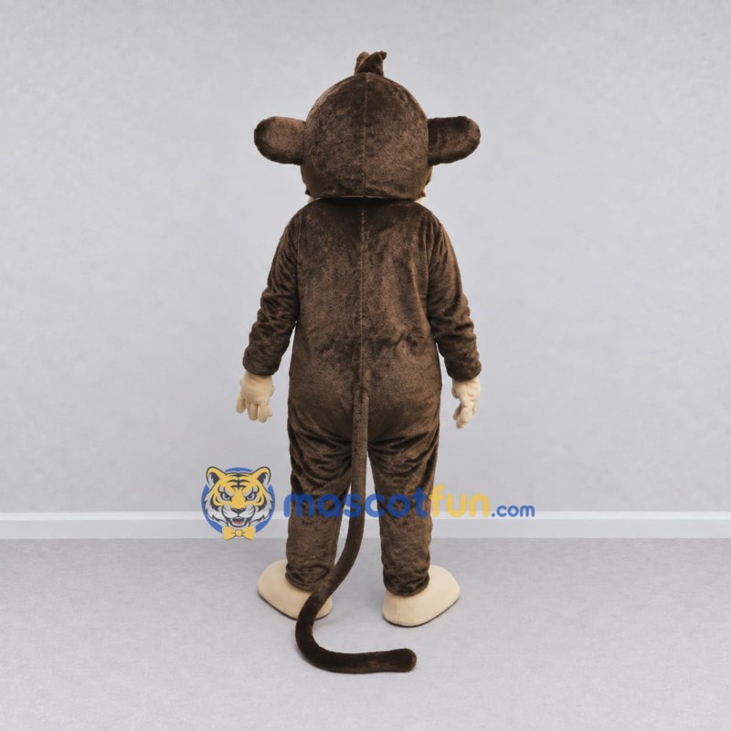 Custom Brown and Tan Monkey Mascot Costume Adult Full Body Suit for School Events Custom Brown and Tan Monkey Mascot Costume Adult Full Body Suit for School Events
