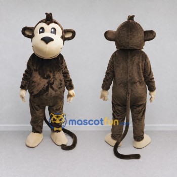 Custom Brown and Tan Monkey Mascot Costume Adult Full Body Suit for School Events