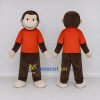 Custom Brown and Orange Monkey in T Shirt Mascot Costume Adult Full Body Suit for School Events Custom Brown and Orange Monkey in T Shirt Mascot Costume Adult Full Body Suit for School Events