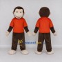 Custom Brown and Orange Monkey in T Shirt Mascot Costume Adult Full Body Suit for School Events