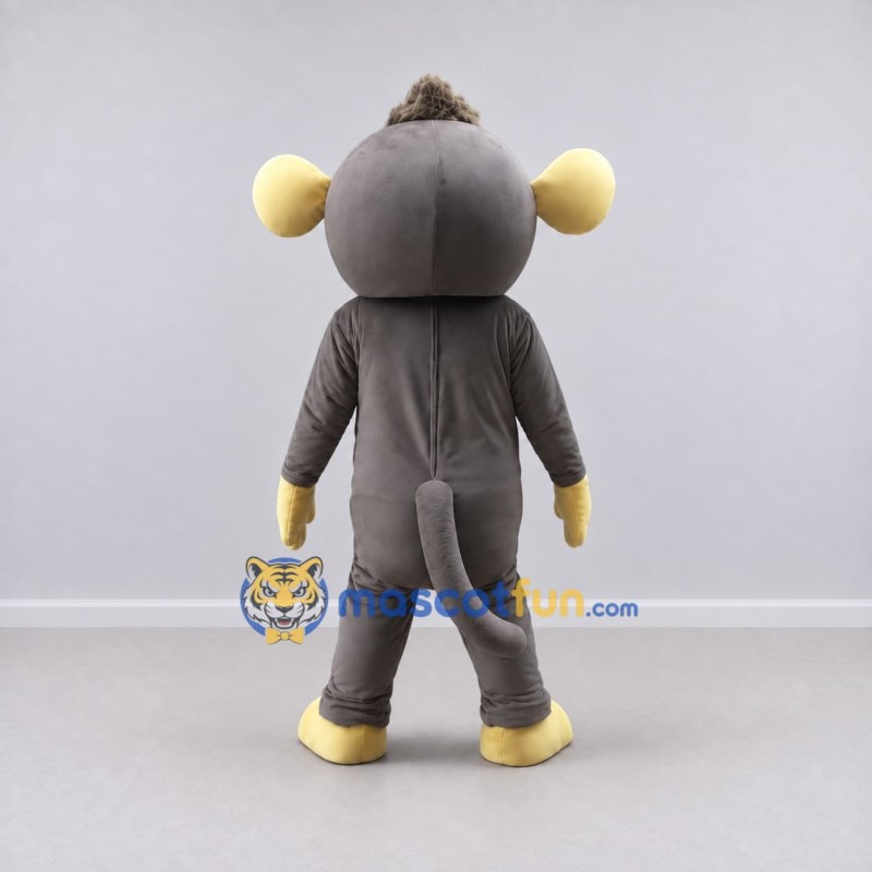 Custom Gray and Tan Monkey Mascot Costume Adult Full Body Suit for School Events Custom Gray and Tan Monkey Mascot Costume Adult Full Body Suit for School Events