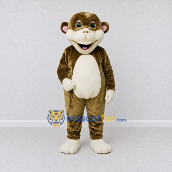 Custom Olive Brown and Cream Monkey Mascot Costume Adult Full Body Suit for School Events Custom Olive Brown and Cream Monkey Mascot Costume Adult Full Body Suit for School Events