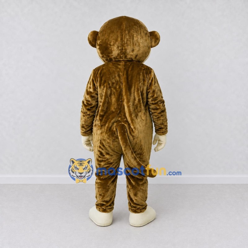Custom Olive Brown and Cream Monkey Mascot Costume Adult Full Body Suit for School Events Custom Olive Brown and Cream Monkey Mascot Costume Adult Full Body Suit for School Events
