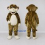 Custom Olive Brown and Cream Monkey Mascot Costume Adult Full Body Suit for School Events