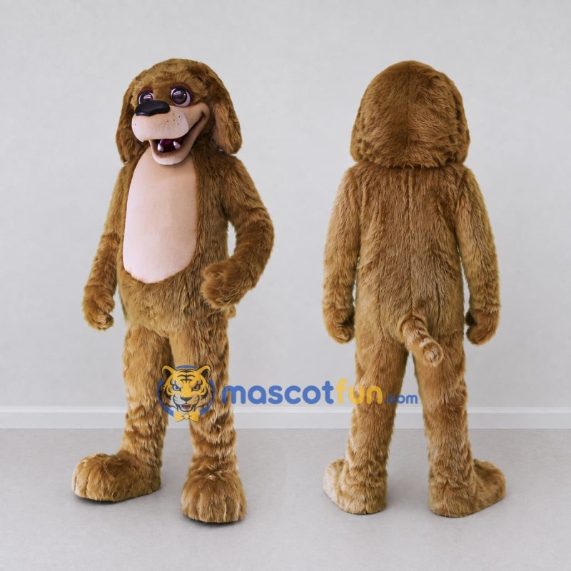 Custom Brown Shaggy Dog Mascot Costume Adult Full Body Suit for Community Events Custom Brown Shaggy Dog Mascot Costume Adult Full Body Suit for Community Events