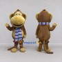 Custom Brown and Tan Monkey with Scarf Mascot Costume Adult Full Body Suit for Winter Events