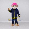 Custom Tan and Navy Blue Monkey Firefighter Mascot Costume Adult Full Body Suit for Community Events Custom Tan and Navy Blue Monkey Firefighter Mascot Costume Adult Full Body Suit for Community Events