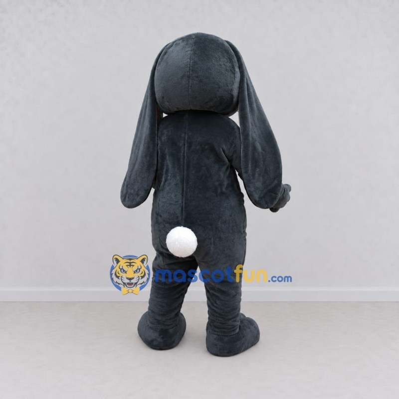 Custom Dark Gray and White Lop Eared Rabbit Mascot Costume Adult Full Body Suit for Easter Events