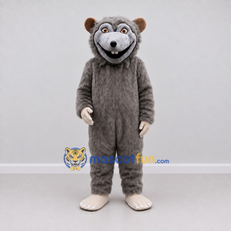 Custom Gray Beaver Mascot Costume Adult Full Body Suit for Wildlife Events Custom Gray Beaver Mascot Costume Adult Full Body Suit for Wildlife Events