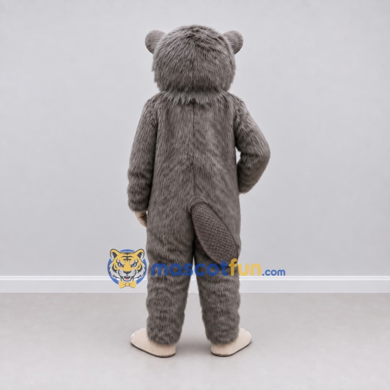 Custom Gray Beaver Mascot Costume Adult Full Body Suit for Wildlife Events Custom Gray Beaver Mascot Costume Adult Full Body Suit for Wildlife Events