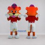 Custom Orange and Red Tiger in T Shirt Mascot Costume Adult Full Body Suit for School Events
