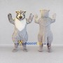 Custom Gray and White Wolf Mascot Costume Adult Full Body Suit for School Events