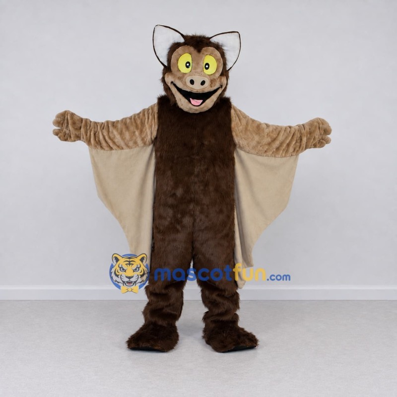 Custom Brown and Tan Bat Mascot Costume Adult Full Body Suit for Halloween Events Custom Brown and Tan Bat Mascot Costume Adult Full Body Suit for Halloween Events