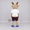 Custom Tan and White Goat in Sportswear Mascot Costume Adult Full Body Suit for School Events