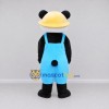 Custom Black White and Blue Panda in Hard Hat and Overalls Mascot Costume Adult Full Body Suit for Community Events Custom Black White and Blue Panda in Hard Hat and Overalls Mascot Costume Adult Full Body Suit for Community Events