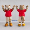 Custom Tan and Red Squirrel in T Shirt Mascot Costume Adult Full Body Suit for School Events