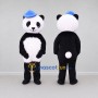 Custom Black and White Panda in Cap Mascot Costume Adult Full Body Suit for School Events